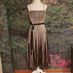 Gold and Black Ribbon Sandra Darren Cocktail Dress